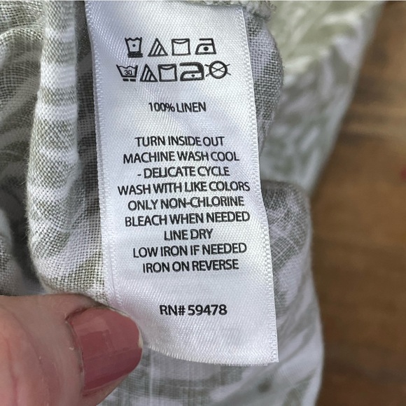 Christian Siriano Linen Wide Leg Pants Tropical Print High Waist Size M Vacation - Picture 8 of 10